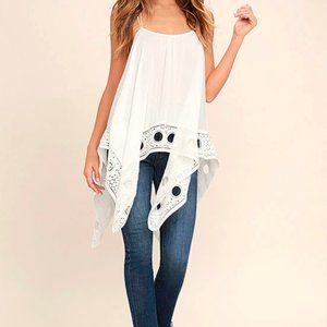 Sexy and unique white lace top